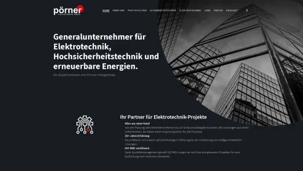 Website Screenshot: PÖRNER Security Systems Austria - Pörner Anlagenbau – Sicherheitstechnik und Elektrotechnik - Date: 2023-06-26 10:19:03