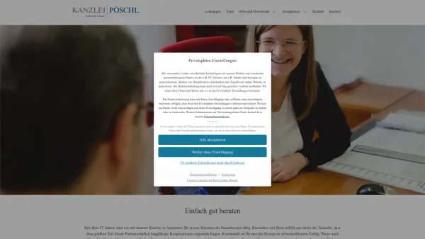Website Screenshot: Kanzlei Pöschl - Steuerberater Pöschl - Manuela Pöschl - Kanzlei Pöschl - Date: 2023-06-15 16:02:34
