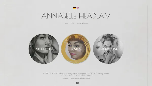 Website Screenshot: Poetry on Skin - Annabelle Headlam - Date: 2023-06-26 10:19:03