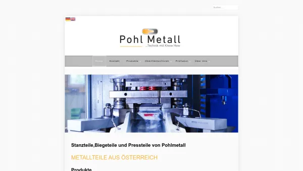 Website Screenshot: Pohl Metall GmbH - Stanzteile,Biegeteile und Pressteile von Pohlmetall - Date: 2023-06-14 10:44:29