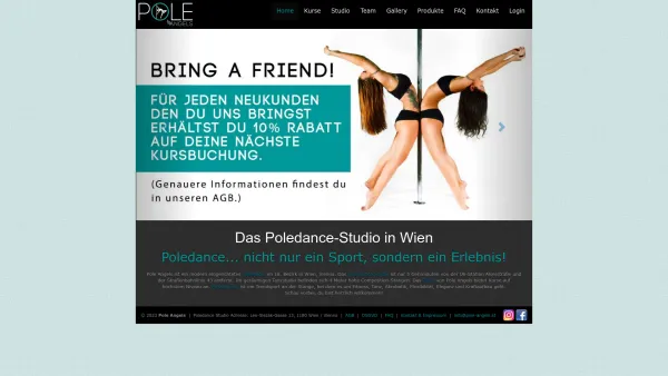 Website Screenshot: Pole Angels - Pole Angels - Das Poledance Studio in 1180 Wien / Vienna - Date: 2023-06-26 10:19:03
