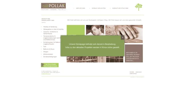Website Screenshot: Josef Pollak Tischlerei und Zimmerei - Tischlerei POLLAK - Home - Date: 2023-06-26 10:19:03