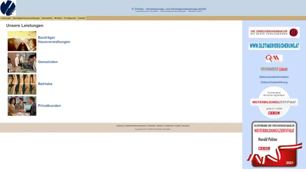 Website Screenshot: Polster Versicherungs und Vermögensberatungs VVSüd - VVSüd - Unsere Leistungen - Date: 2023-06-26 10:19:03