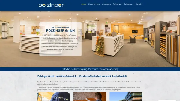 Website Screenshot: Polzinger Estrich Boden Putz Bodenbeläge - Polzinger GmbH - Estriche, Putze und Bodenverlegung - Date: 2023-06-26 10:19:06