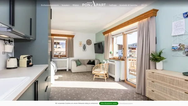 Website Screenshot: Pension Appartement Ponapart - Ferienwohnungen – Ferienwohnungen PonApart in Kitzbühel in Tirol - Date: 2023-06-26 10:19:06