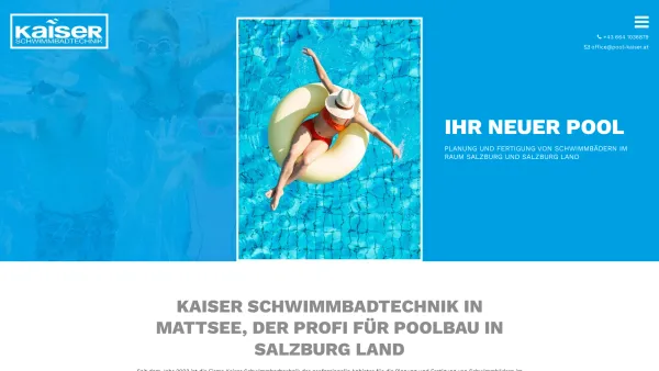 Website Screenshot: Kaiser Johann jk Schwimmbadtechnik - Kaiser Schwimmbadtechnik: Poolbau in Salzburg - Date: 2023-06-14 10:44:32