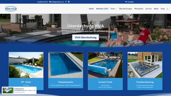 Website Screenshot: Poolhaus - Pool | Poolüberdachung | Whirlpools | Poolzubehör - Date: 2023-06-15 16:02:34