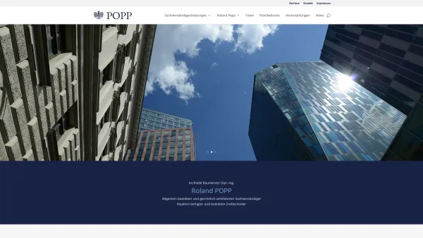Website Screenshot: Handelsagentur Wolfgang Popp - Architekt Baumeister Gerichtssachverständiger Roland POPP - Date: 2023-06-15 16:02:34