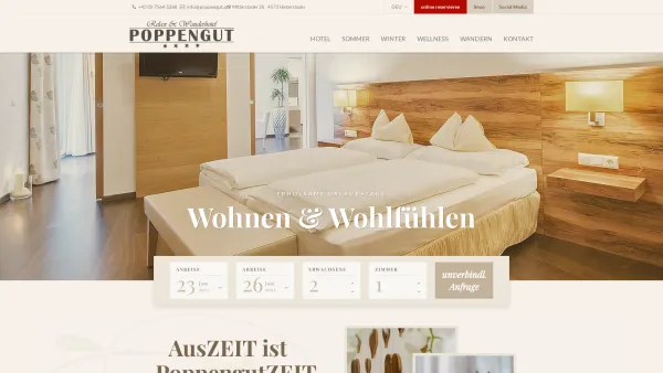 Website Screenshot: Relax- & Wanderhotel Poppengut*** - Startseite - Relax- und Wanderhotel Poppengut Hinterstoder - Date: 2023-06-26 10:19:06