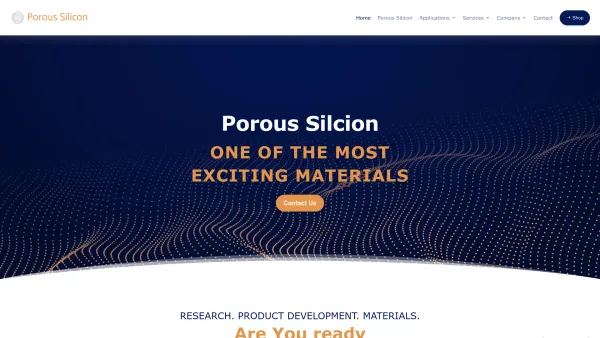 Website Screenshot: Porous Silicon - Porous Silicon | RESEARCH & PRODUCT DEVELOPMENT - Date: 2023-06-26 10:19:06