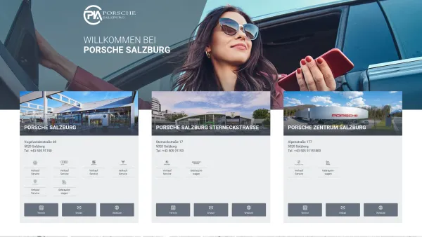 Website Screenshot: Porsche Salzburg Standorte - Porsche Salzburg - Date: 2023-06-26 10:19:06