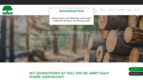 Website Screenshot: Holzbau Postl - Home | Postl Holzbau & Sägewerk - Date: 2023-06-26 10:19:09