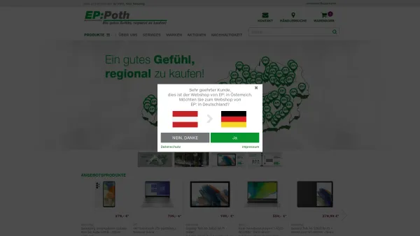 Website Screenshot: Thomas Poth Elektro-Service Handel EP Elektro Poth - EP: Über 100 Elektrofachhändler in Österreich - Date: 2023-06-26 10:19:09