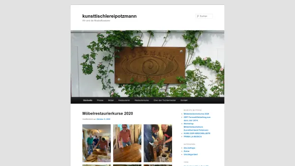 Website Screenshot: Kunsttischlerei Potzmann - kunsttischlereipotzmann | Wir sind die Moebelfluesterer - Date: 2023-06-26 10:19:09