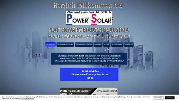 Website Screenshot: POWER SOLAR - Power Solar Ansfelden, Vakuumkollektor und Wärmetauscher - Date: 2023-06-26 10:19:09
