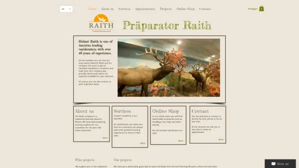 Website Screenshot: Präparatorium Helmut Raith - Home | Praeparator Raith - Date: 2023-06-14 10:44:32