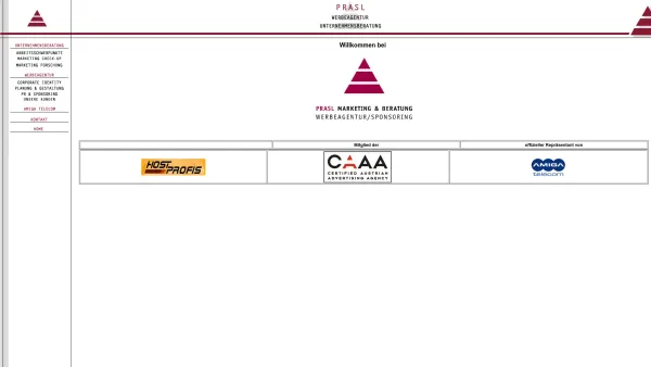 Website Screenshot: Prasl Marketing und Beratung - PRASL Werbeagentur/Unternehmensberatung - Date: 2023-06-26 10:19:10