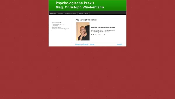 Website Screenshot: Psychologische Praxis - Mag. Christoph Wiedermann - praxis-psychologies jimdo page! - Date: 2023-06-14 10:44:32