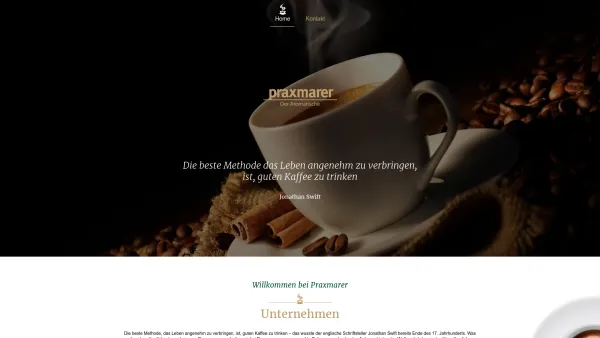 Website Screenshot: Praxmarer Kaffee GesmbH Kaffeevertrieb Innsbruck Östrreich Völs Der Aromatische aus Tirol Geschichte Bienenhonig Neuheiten Gold Wi - Praxmarer - Date: 2023-06-14 10:37:10