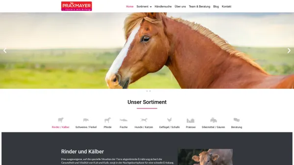 Website Screenshot: Praxmayer Mühle Spezialfutter GmbH - Praxmayer Spezialfutter / Futtermittel - füttern mit Erfolg - Date: 2023-06-15 16:02:34