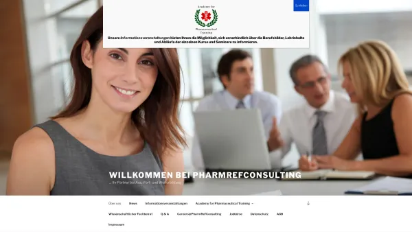 Website Screenshot: Pharm Ref Consulting - Über uns - Willkommen bei PharmrefConsulting - Date: 2023-06-26 10:19:10