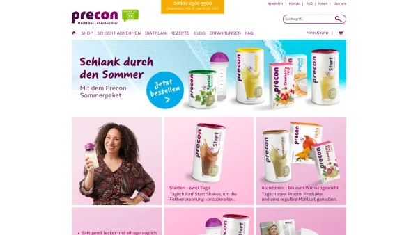 Website Screenshot: PreCon Ernährungsberatung, Service & Handel GmbH - Precon Diät - Alles was Sie zum Abnehmen mit Precon wissen müssen - Date: 2023-06-26 10:19:12