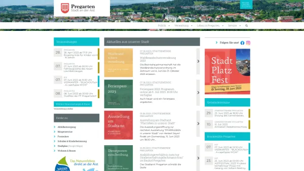 Website Screenshot: Stadtamt Pregarten RiS-Kommunal - Pregarten - Stadt Pregarten - Region Untere Feldaist - Date: 2023-06-14 10:44:34