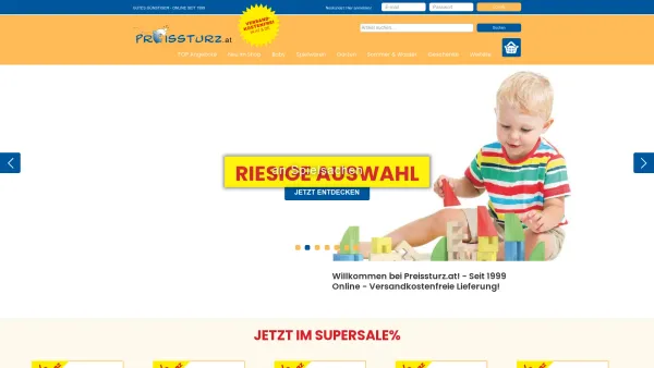 Website Screenshot: Ebretsteiner preissturz.at Babyartikel Spielwaren Geschenksartikel sowie Lifestyle und Wellnessprodukte - Preissturz » Startseite | Gutes günstiger - Date: 2023-06-15 16:02:34