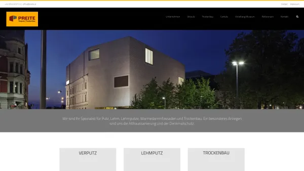 Website Screenshot: Preite Verputz & Trockenbau GmbH. - Home Preite - Preite Verputz - Date: 2023-06-26 10:19:12