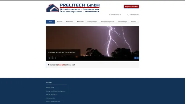 Website Screenshot: PRELITECH GmbH Blitzschutzanlagenbau - PRELITECH GmbH Blitzschutz - und Erdungsanlagenbau - Elektrotechnik - kompetente Ansprechpartner für Blitzschutz - Date: 2023-06-26 10:19:12