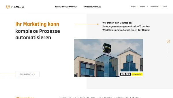Website Screenshot: Premedia GmbH - Marketing-Prozesse digitalisieren und Content-Produktionen automatisieren - Premedia - Date: 2023-06-26 10:19:12