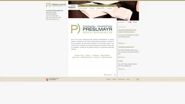 Website Screenshot: Preslmayr Rechtsanwälte OEG - Office - Preslmayr Rechtsanwälte OG - Date: 2023-06-26 10:19:15