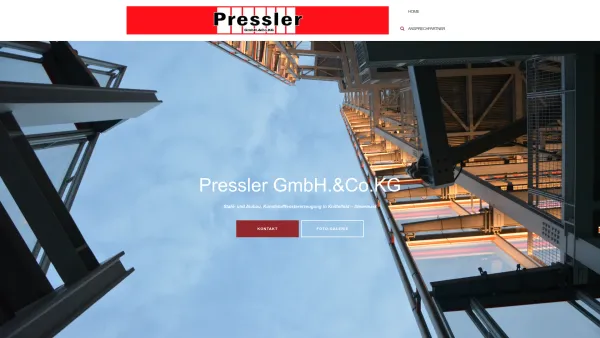 Website Screenshot: Pressler GmbH. Co. KG - Pressler – Stahl- u. Alubau, Kunststofffenstererzeugung - Date: 2023-06-26 10:19:15