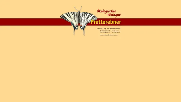 Website Screenshot: Ökologischer Weinbau Pretterebner Feine Weine für Kenner - Ökologischer Weinbau Pretterebner - Feine Weine für Kenner - Date: 2023-06-26 10:19:15