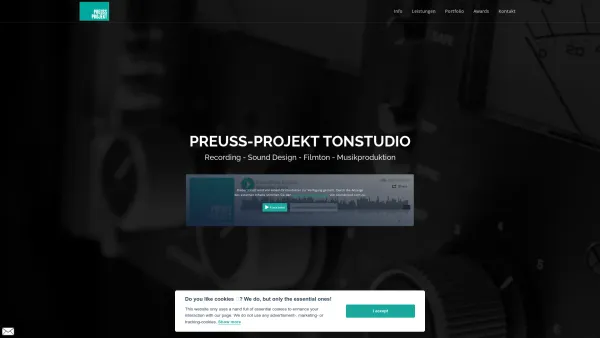 Website Screenshot: Preuss-Projekt Tonstudio Salzburg - Preuss-Projekt - Tonstudio, Mastering Recording Sound Design, Salzburg - Date: 2023-06-26 10:19:15