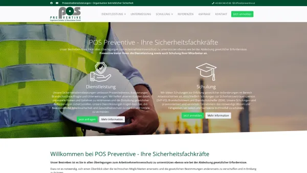 Website Screenshot: Ingenieure Schieler und Braunsteiner preventive - POS Preventive – Home - Date: 2023-06-15 16:02:34
