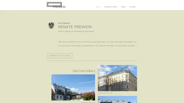 Website Screenshot: Architektin Mag. Renate Prewein - Home - Architektin Renate Prewein - Date: 2023-06-26 10:19:15