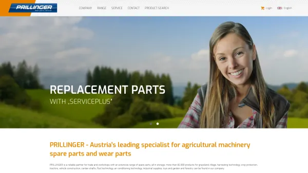 Website Screenshot: Prillinger Gesellschaft m.b.H. - PRILLINGER | Spare parts with serviceplus for agricultural machinery - Date: 2023-06-26 10:19:15