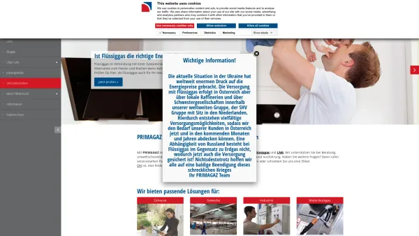 Website Screenshot: Primagaz GmbH - Primagaz: Primagaz Flüssiggas - Ihr Flüssiggasanbieter in Österreich - Date: 2023-06-26 10:19:15