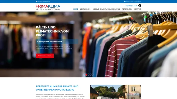 Website Screenshot: primaklima OK GmbH - Kälte- und Klimatechnik Vorarlberg - primaklima OK GmbH - Date: 2023-06-26 10:19:15