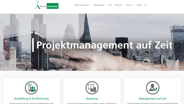 Website Screenshot: Primas Consulting Projektmanagement, Organisationsberatung - Primas Consulting GmbH - Projektmanagement & Unternehmensberatung - Date: 2023-06-14 10:44:34