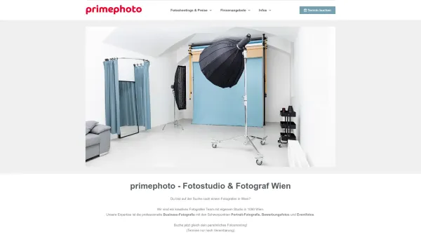 Website Screenshot: primephoto - Fotostudio & Fotograf Wien | Fotoshooting ab 49€ - Date: 2023-06-26 10:26:38