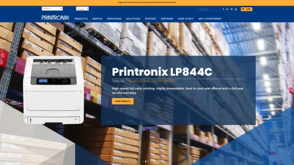 Website Screenshot: Printronix Printers Line Matrix RFID Thermal Bar Code Label and Laser printers - Printronix – Ultra reliable printing solutions, supplies, parts and service for the supply chain - Date: 2023-06-15 16:02:34