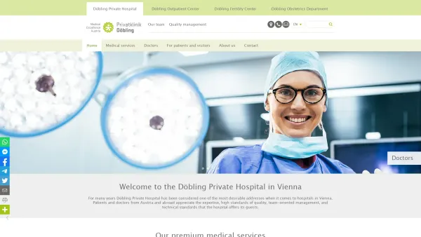 Website Screenshot: Ambulatorien der Privatklinik Döbling - Home - For the most precious things in life - Döbling Private Hospital, Vienna, Austria - Date: 2023-06-26 10:19:15