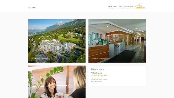 Website Screenshot: Privatklinik Hochrum | Sanatorium der Kreuzschwestern | Wirbelsäulenstützpunkt Tirol - Privatklinik Hochrum - Privatklinik Hochrum - Date: 2023-06-26 10:19:15