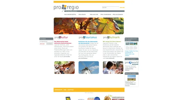 Website Screenshot: pro.regio - pro regio :: Willkommen im Weinviertel - Date: 2023-06-14 10:44:34