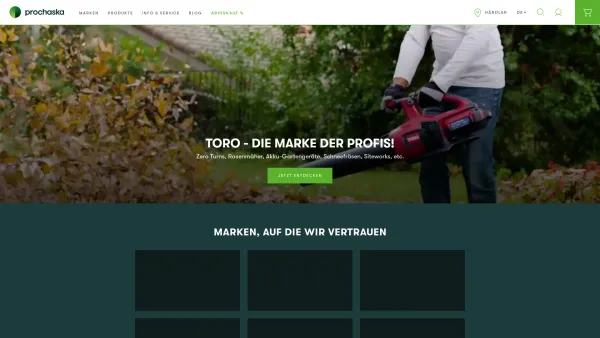 Website Screenshot: PROCHASKA CIE MOTORGARTENGERÄTE GES.M.B.H - Prochaska - Die Profis für Rasenpflege und Beregnung - Date: 2023-06-26 10:19:18