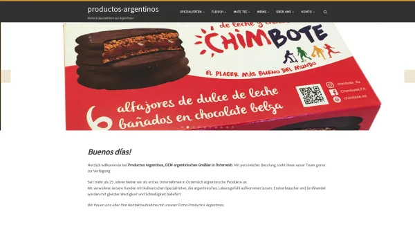 Website Screenshot: Productos Argentinos - productos-argentinos – Weine & Spezialitäten aus Argentinien - Date: 2023-06-26 10:19:18