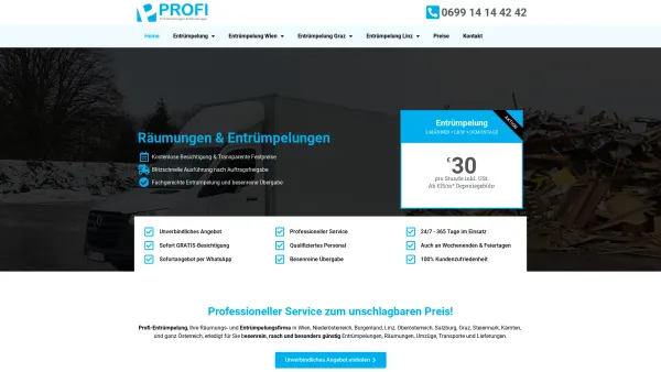 Website Screenshot: Räumung Wien Profi-Entrümpelung - Profi-Entrümpelung: Günstige Räumungsfirma & Entrümpelungsfirma - Date: 2023-06-15 16:02:34