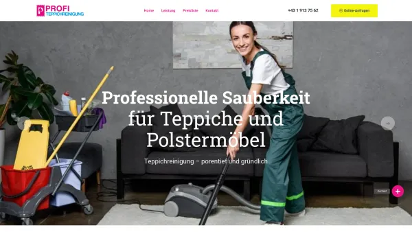 Website Screenshot: PROFI Teppichreinigung - Profi Teppichreinigung in Wien und Umgebung ,vom Profi - Date: 2023-06-26 10:19:18